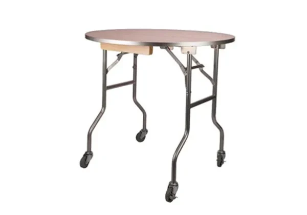 36" Rolling Round Birchwood Table